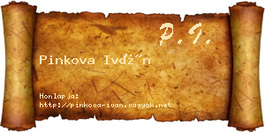 Pinkova Iván névjegykártya